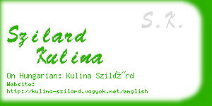 szilard kulina business card